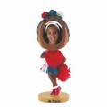 Dark Skin Tone Cheerleader Single Bobble Head